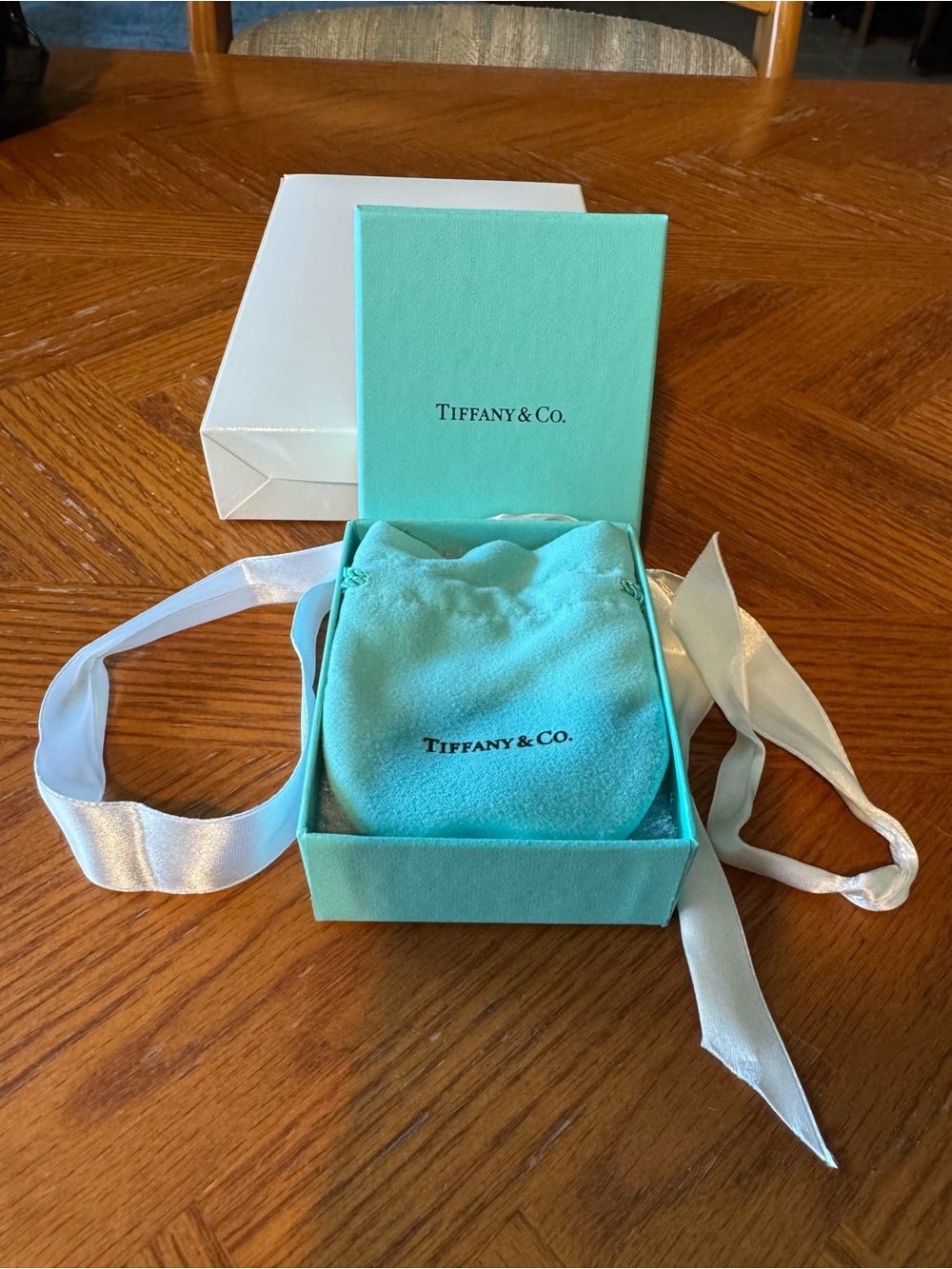 Tiffany & Co. Jewelry Box, Pouch & Ribbon